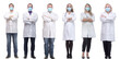 © ASDF - group of doctors in mask isolated on white
