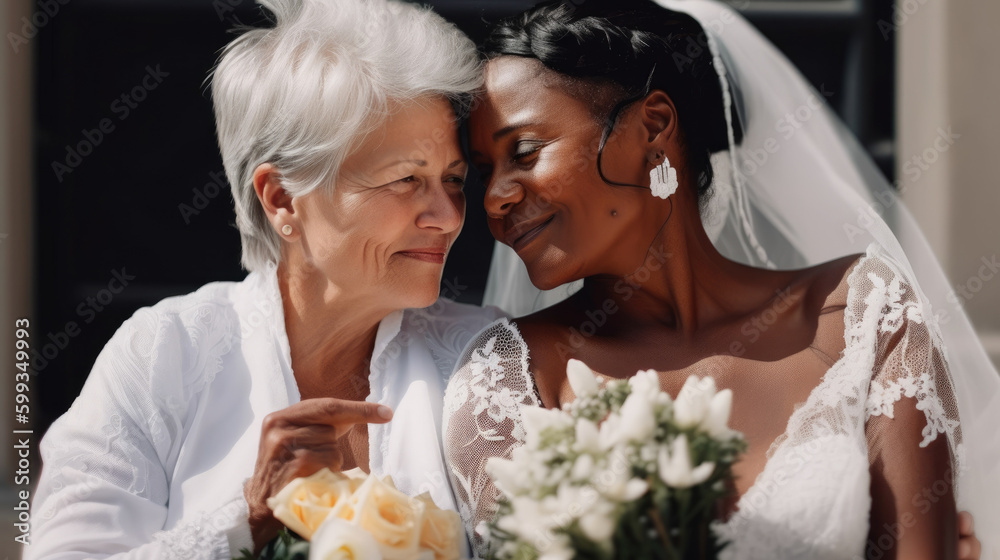 Old Women Lesbian Couple Marrage Black And Caucasian Female Bride In Old Women Lesbian Couple Marrage Black And Caucasian Female Bride In