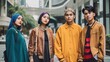 Portrait A group of Indonesian Generation Z in the City, Generative AI