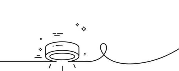 Poster - led lamp line icon. continuous one line with curl. spotlight light sign. interior illuminate symbol.