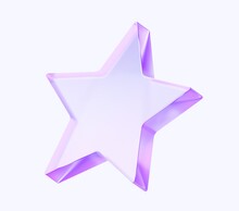 Glass Star Shape With Colorful Gradient. 3d Rendering Illustration For Graphic Design, Presentation Or Background 