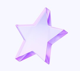 Aufkleber - glass star shape with colorful gradient. 3d rendering illustration for graphic design, presentation or background 