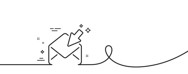 Poster - open mail line icon. continuous one line with curl. view message correspondence sign. e-mail symbol.