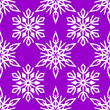 Leinwandbild Motiv seamless pattern of white snowflakes on a purple background, texture, design