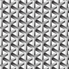 Poster - abstract geometric 3d hexagonal silver pattern vector.