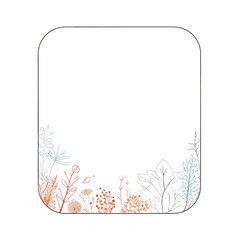 Wall Mural - Square vector frame of flowers isolated