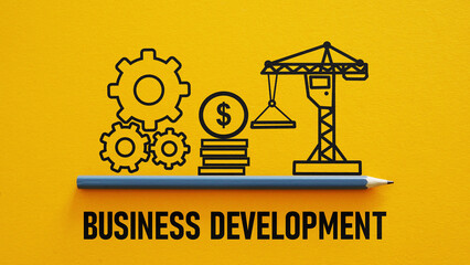 Poster - Business Development is shown using the text and picture of the construction crane