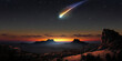 Sternschnuppe Meteorit am Himmel in der Nacht, ai generativ