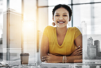 Canvas Print - Shes got the confidence and potential to excel. Portrait of a confident young designer working in an office.