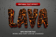 3d textured lava vector text effect