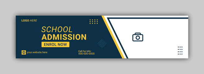 banner social media school admission banner design modern and minimal