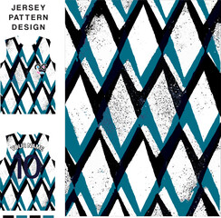 Black and blue diamond concept vector jersey pattern template for printing or sublimation sports uniforms football volleyball basketball e-sports cycling and fishing Free Vector.