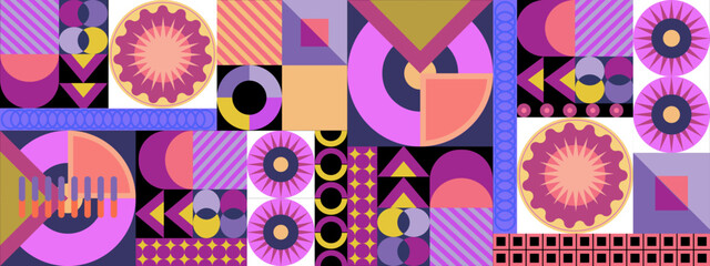 Colorful colourful vector retro geometric shapes mosaic background