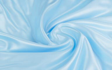 Abstract blue fabric silk texture background, 3d rendering.