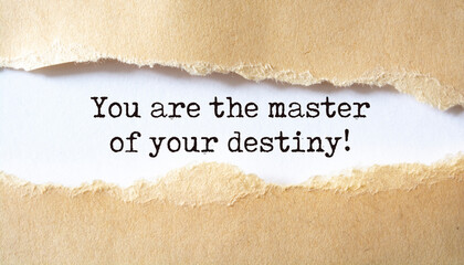 Poster - Inspirational motivational quote. You are the master of your destiny.