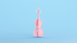 © paul - Pink Violin Classic Fiddle Musical Instrument Strings Audio Baroque Kitsch Blue Background 3d illustration render digital rendering