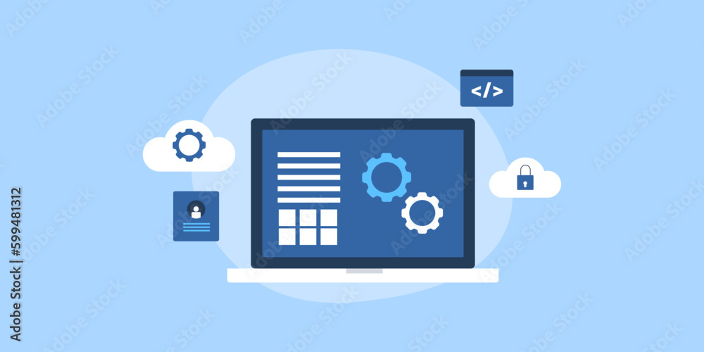 Cloud computing software development web application coding interface ...