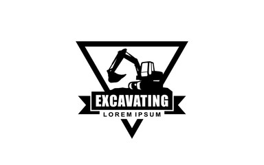 Wall Mural - Excavator symbol with silhouette style for logo template, sign and brand.