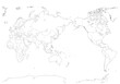 世界地図（白地図）境界線あり