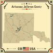 © malachy120 - Large and accurate map of Jefferson County, Arkansas, USA with vintage colors.