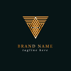 Poster - abstract golden triangle monogram style logo