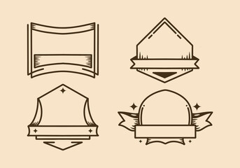 Wall Mural - Four type of vintage style badge design
