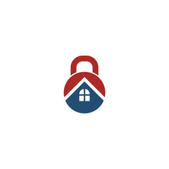 Poster - Home security logo design template. House padlock icon isolated on white background