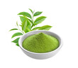 green tea powder in a bowl and leaf on transparent png
