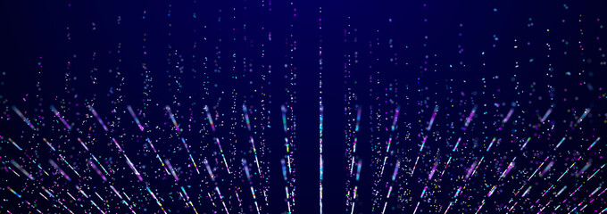 Poster - Technology background with glowing defocused particles. Big data. Digital background. 3D