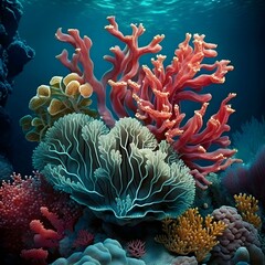 Wall Mural - coral reef in the sea