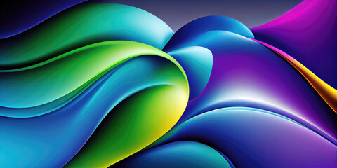 Wall Mural - Abstract colorful curvy background wallpaper design (Generative AI)