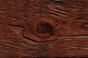 Brown wood surface as natural background for your design. Vintage painted wooden texture. Top view with copy space.