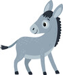 Donkey. Vector illustration. Cute character.On a white background.