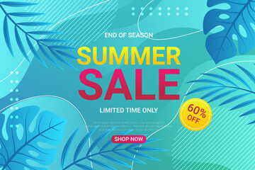 Wall Mural - End of summer sale background in vector design