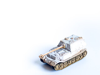 Wall Mural - World war 2 tank model toy isolated on white background