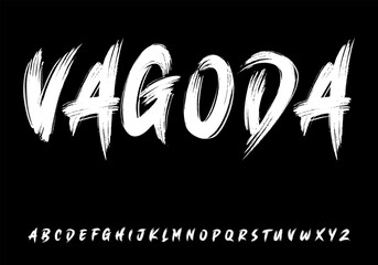 Fototapete - Ector the brush and elegant font vagoda, geometric shape font vector typeface alphabet typeset.