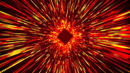 Poster - Colorful Tunnel Background. Abstract digital background. Big data visualization. Data flow information. Concept of digital communication. Wormhole. 3D rendering.