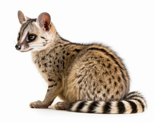 Wall Mural - photo of genet (mammal) isolated on white background. Generative AI