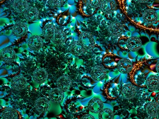 Poster - Fractal complex green patterns - Mandelbrot set detail, digital artwork for creative graphic