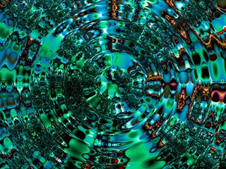 Poster - Fractal complex green patterns - Mandelbrot set detail, digital artwork for creative graphic