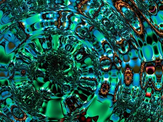 Poster - Fractal complex green patterns - Mandelbrot set detail, digital artwork for creative graphic