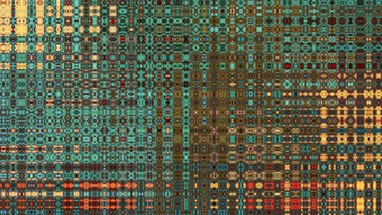Poster - Fractal complex green gold bronze patterns - Mandelbrot set detail, digital artwork for creative graphic