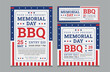 © thedesignsource - Set of BBQ Invitation for memorial day, memorial day barbeque invitation, flyer and facebook cover vector illustration eps 10
