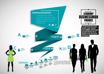 Canvas Print - Business concept for internet brochure cover, banners, social media banners or presentation, vector illustration