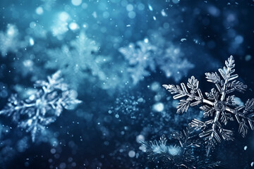 Wall Mural - Blue christmas background with snowflakes. ai