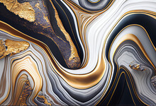Arty Pattern Background Gold And Silver Marble.  Generative AI
