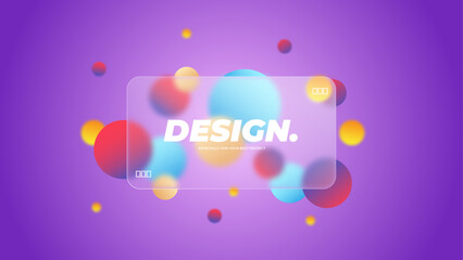 Poster - Glassmorphism Promotion Banner Template. Banner with gradient blurred circles and editable text.