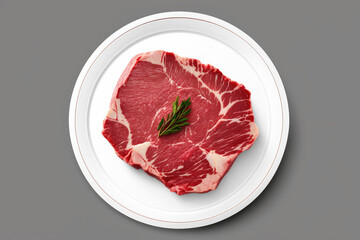 Wall Mural - raw beef steak isolated created with Generative AI technology