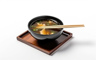 Canvas Print - miso soup isolated created with generative ai technology