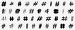 Black hashtag symbol collection. Set of hash tag icon. Hashtag symbol collection
